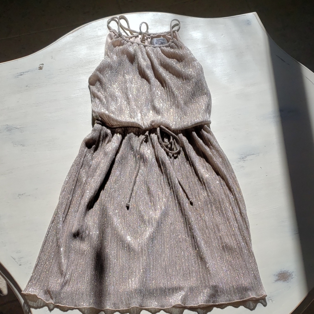 Gold with silver mini dress